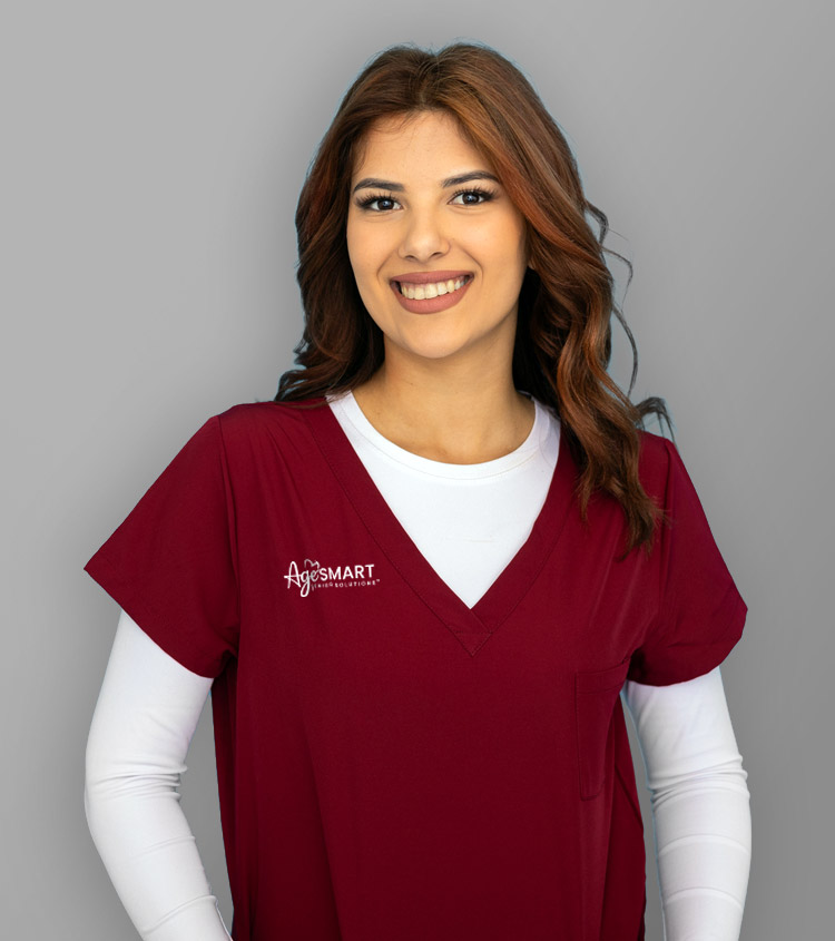 Happy female senior caregiver representing in-home support in Salt Lake County Utah.