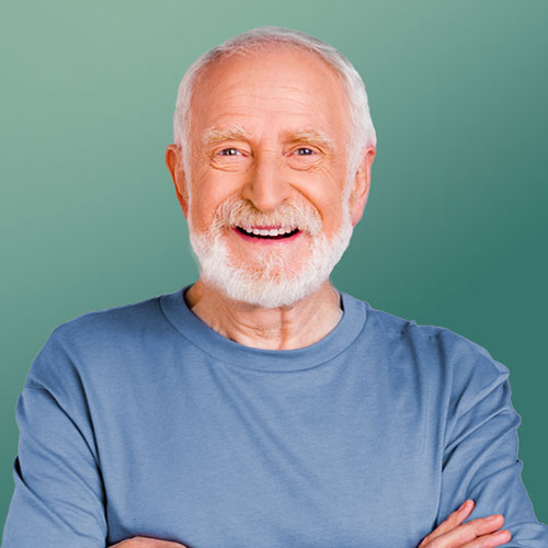 Smiling senior man representing home maintenance coordination services that support confident, independent aging at home