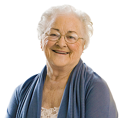 Support beyond benefit coverage showing an older woman smiling confidently and representing private pay senior support