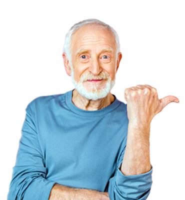 Older man smiling confidently, representing peace of mind around home repairs and seasonal upkeep